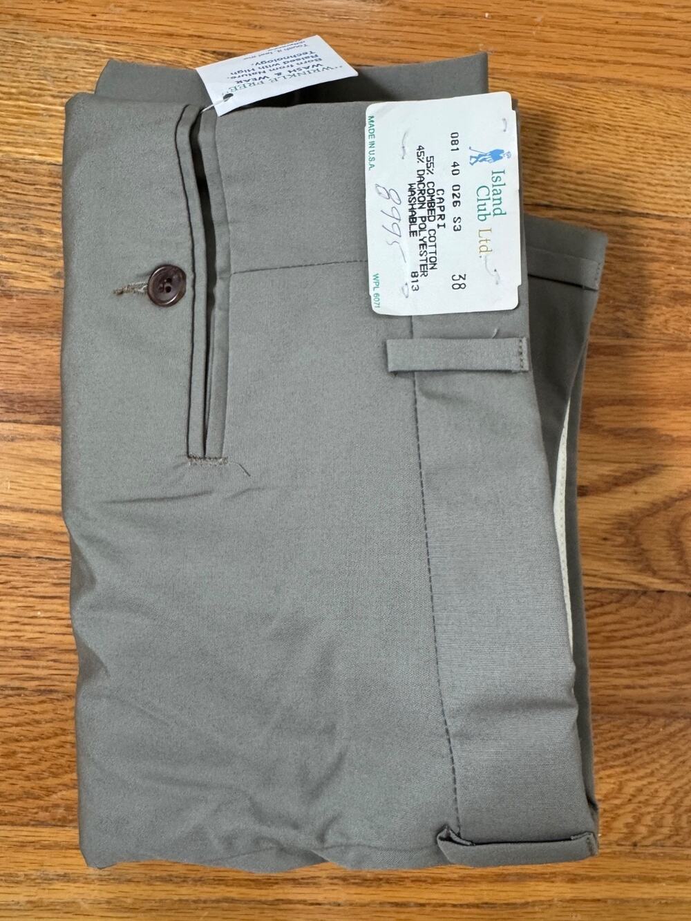 Vintage Island Club Ltd Men’s Pants Size 38 Beige Wrinkle Free Made in USA NWT